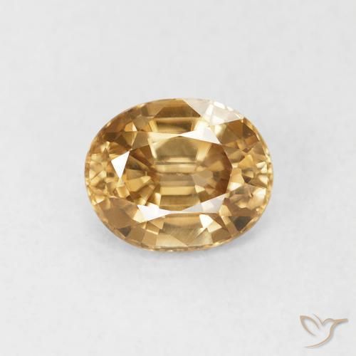 0.98ct 天然 金色 锆石, 椭圆形, VVS-VS