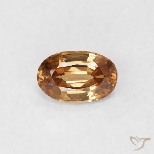 0.63ct 天然 金棕色 锆石, 椭圆形, VVS-VS