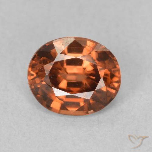 0.92ct 天然 Medium Dark-Orange 锆石, 椭圆形, VVS-VS