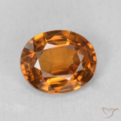 0.84ct 天然 Medium Dark-Orange 锆石, 椭圆形, VVS-VS