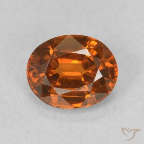 0.93ct 天然 Medium Dark-Orange 锆石, 椭圆形, VVS-VS
