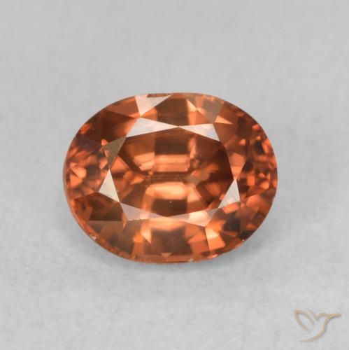 0.94ct 天然 深橙色 锆石, 椭圆形, VVS-VS