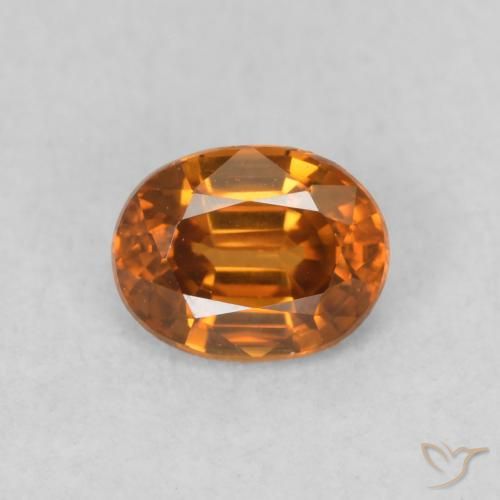 0.60ct 天然 深橙色 锆石, 椭圆形, VVS-VS