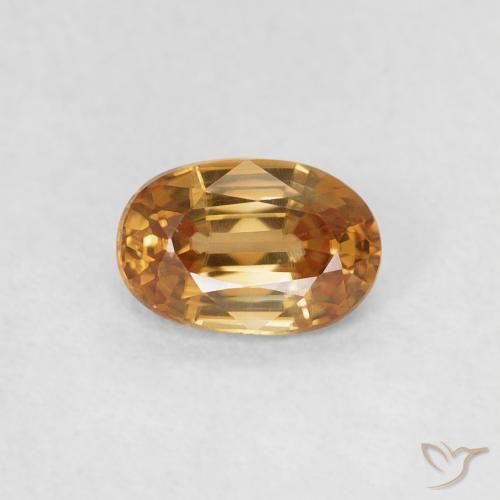 0.74ct 天然 中橙 锆石, 椭圆形, VVS