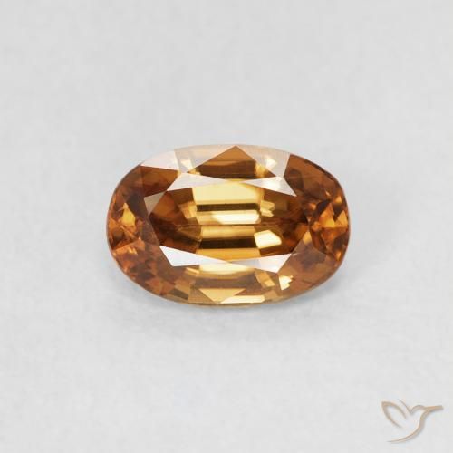 0.80ct 天然 中橙 锆石, 椭圆形, VVS