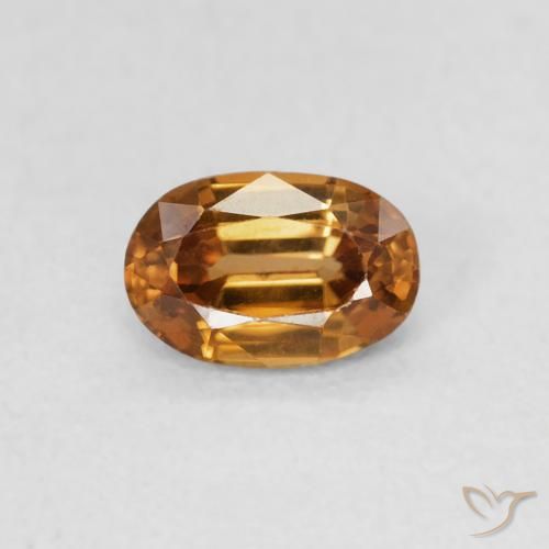 0.76ct 天然 金棕色 锆石, 椭圆形, VVS