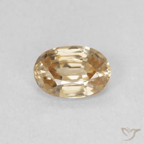 0.73ct 天然 淡黄色 锆石, 椭圆形, VVS