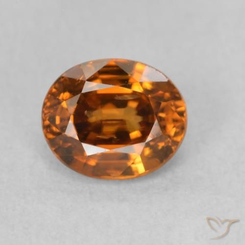 1.19ct 天然 Medium Dark-Orange 锆石, 椭圆形, VS