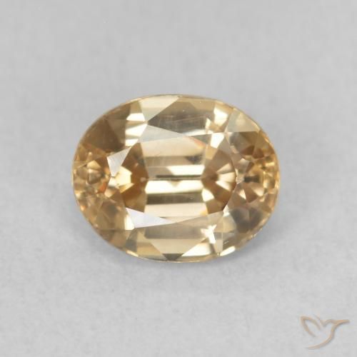1.01ct 天然 金色 锆石, 椭圆形, VVS-VS