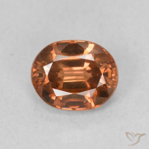 1.06ct 天然 深橙色 锆石, 椭圆形, VS