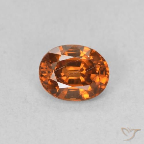 0.60ct 天然 深橙色 锆石, 椭圆形, VS