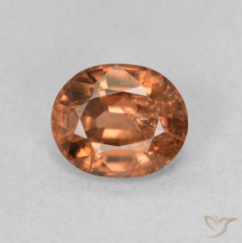 0.93ct 天然 浅橙色 锆石, 椭圆形, VS