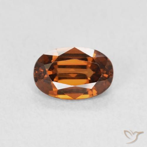 0.82ct 天然 Medium Dark-Orange 锆石, 椭圆形, VVS