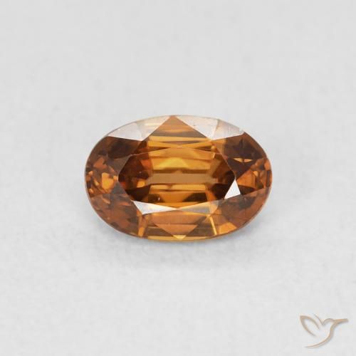 0.72ct 天然 橙棕色 锆石, 椭圆形, VVS