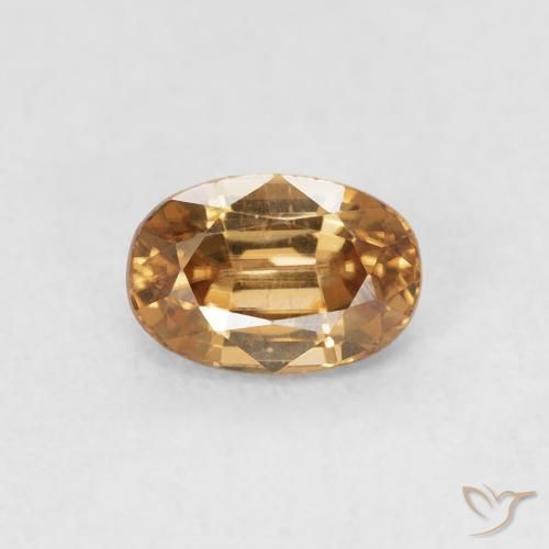 0.84ct 天然 锈橙 锆石, 椭圆形, VVS