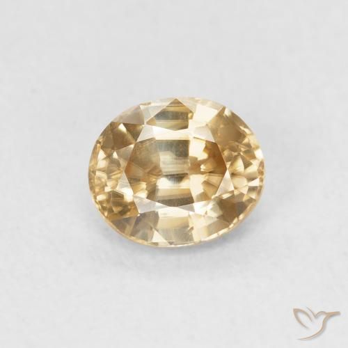 0.91ct 天然 金色 锆石, 椭圆形, VVS