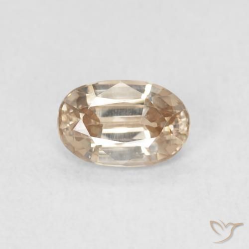0.73ct 天然 淡黄色 锆石, 椭圆形, VVS