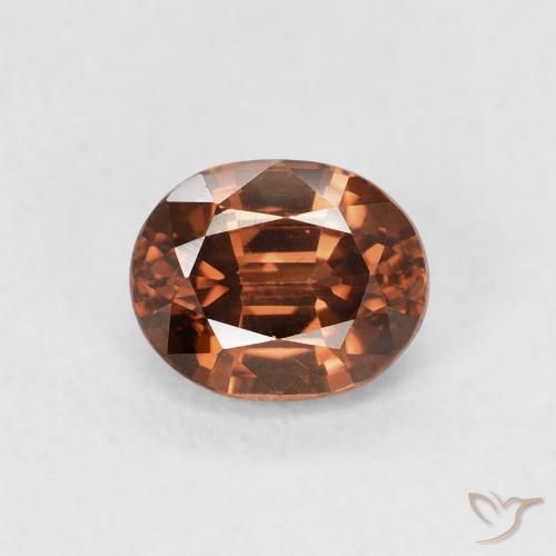 1.09ct 天然 深橙色 锆石, 椭圆形, VVS