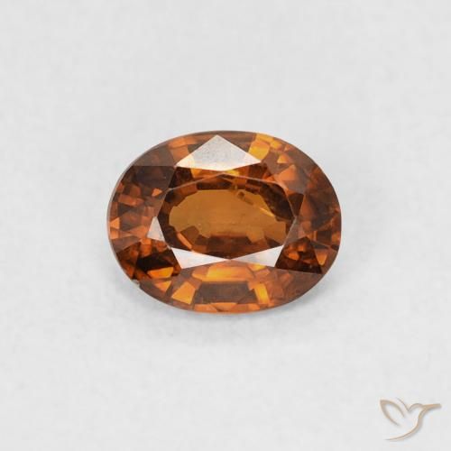 0.51ct 天然 Medium Dark-Orange 锆石, 椭圆形, VVS-VS