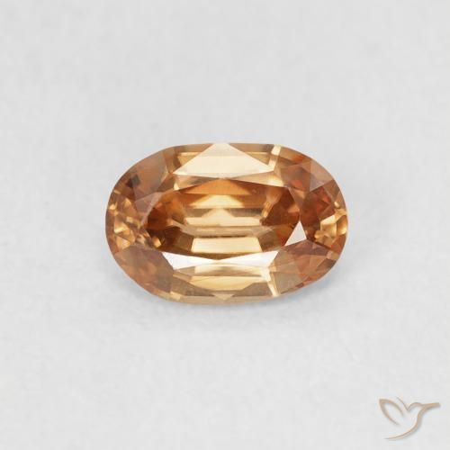 0.60ct 天然 中橙 锆石, 椭圆形, VVS-VS