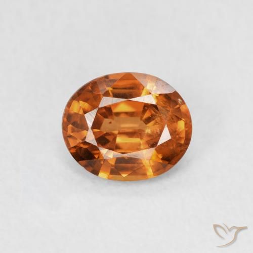 0.91ct 天然 深橙色 锆石, 椭圆形, VS