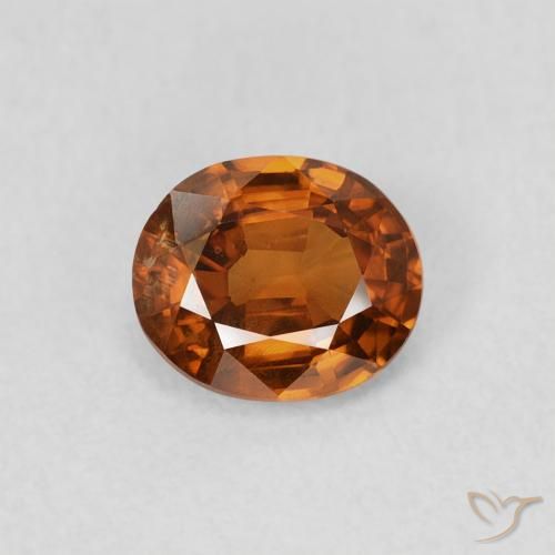 0.86ct 天然 深橙色 锆石, 椭圆形, VS