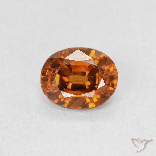 0.61ct 天然 深橙色 锆石, 椭圆形, VS