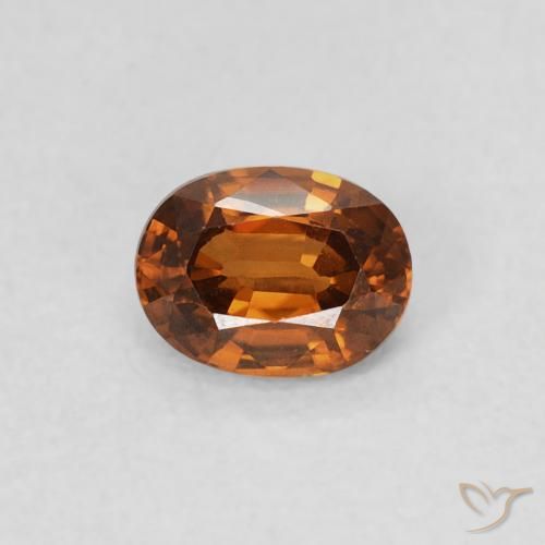 0.60ct 天然 Medium Dark-Orange 锆石, 椭圆形, VS