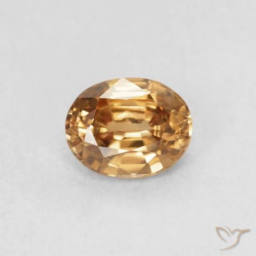 0.60ct 天然 金棕色 锆石, 椭圆形, VVS