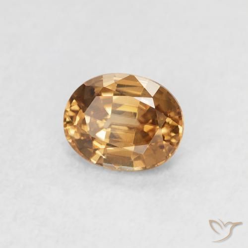 0.62ct 天然 金棕色 锆石, 椭圆形, VVS-VS