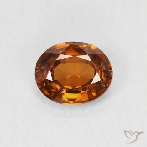 0.83ct 天然 深橙色 锆石, 椭圆形, VVS