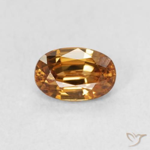 0.82ct 天然 锈橙 锆石, 椭圆形, VVS