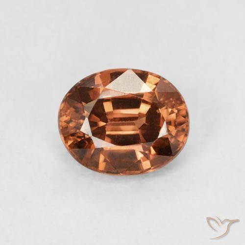 1.05ct 天然 Medium Dark-Orange 锆石, 椭圆形, VVS