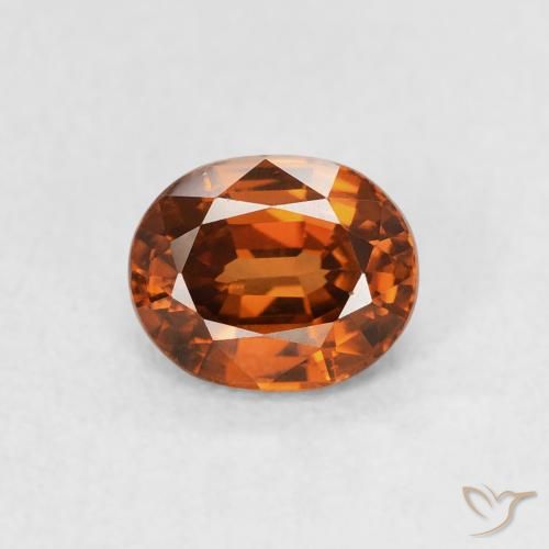 1.01ct 天然 红橙色 锆石, 椭圆形, VVS