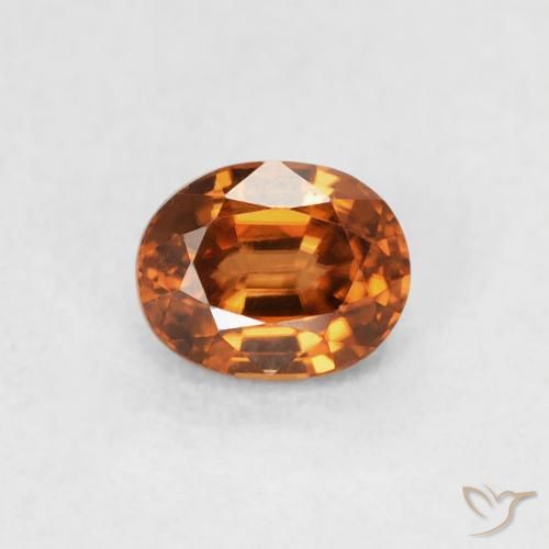 0.67ct 天然 Medium Dark-Orange 锆石, 椭圆形, VVS