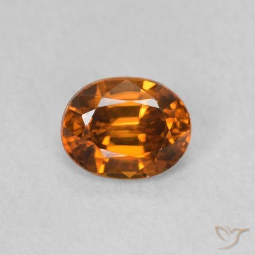 0.62ct 天然 Medium Dark-Orange 锆石, 椭圆形, VVS