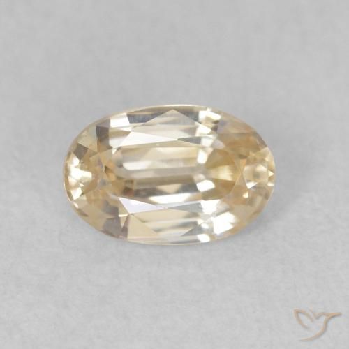 0.74ct 天然 淡黄色 锆石, 椭圆形, VVS