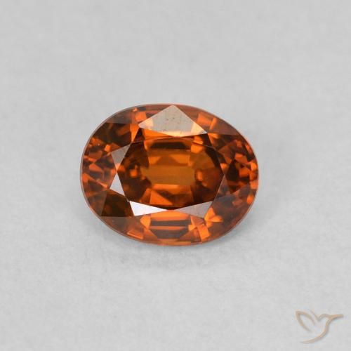 0.62ct 天然 红橙色 锆石, 椭圆形, VVS