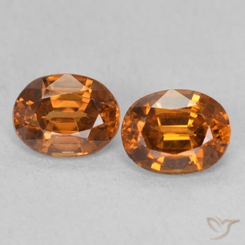 1.27ctw 天然 Medium Dark-Orange 锆石, 椭圆形, VVS-VS
