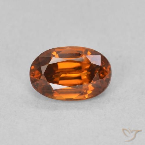 0.84ct 天然 深橙色 锆石, 椭圆形, VVS
