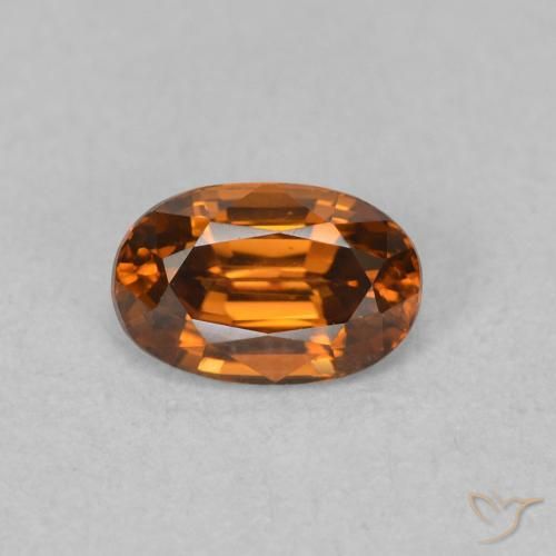 0.78ct 天然 Medium Dark-Orange 锆石, 椭圆形, VVS
