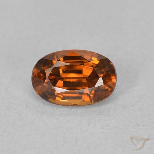 0.89ct 天然 Medium Dark-Orange 锆石, 椭圆形, VVS