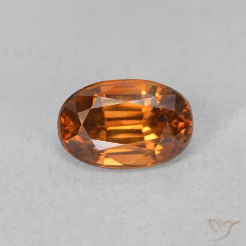 0.81ct 天然 Medium Dark-Orange 锆石, 椭圆形, VVS