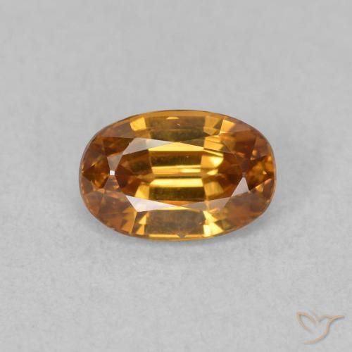 0.84ct 天然 橙棕色 锆石, 椭圆形, VVS