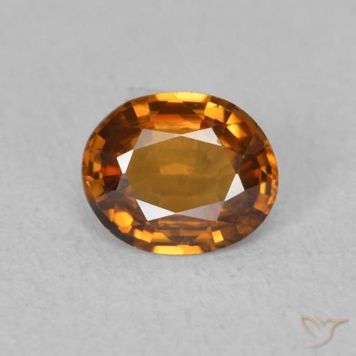 0.86ct 天然 中橙 锆石, 椭圆形, VVS