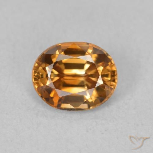 1.03ct 天然 中橙 锆石, 椭圆形, VVS