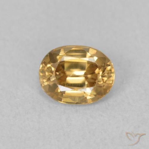 0.62ct 天然 金色 锆石, 椭圆形, VVS
