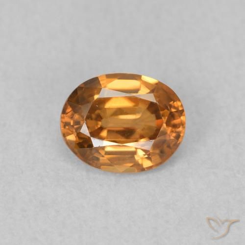 0.61ct 天然 橙棕色 锆石, 椭圆形, VVS