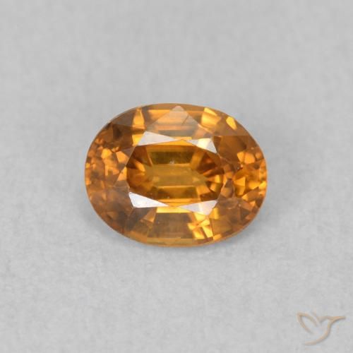 0.60ct 天然 锈橙 锆石, 椭圆形, VVS