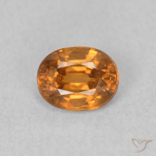 0.64ct 天然 橙棕色 锆石, 椭圆形, VVS